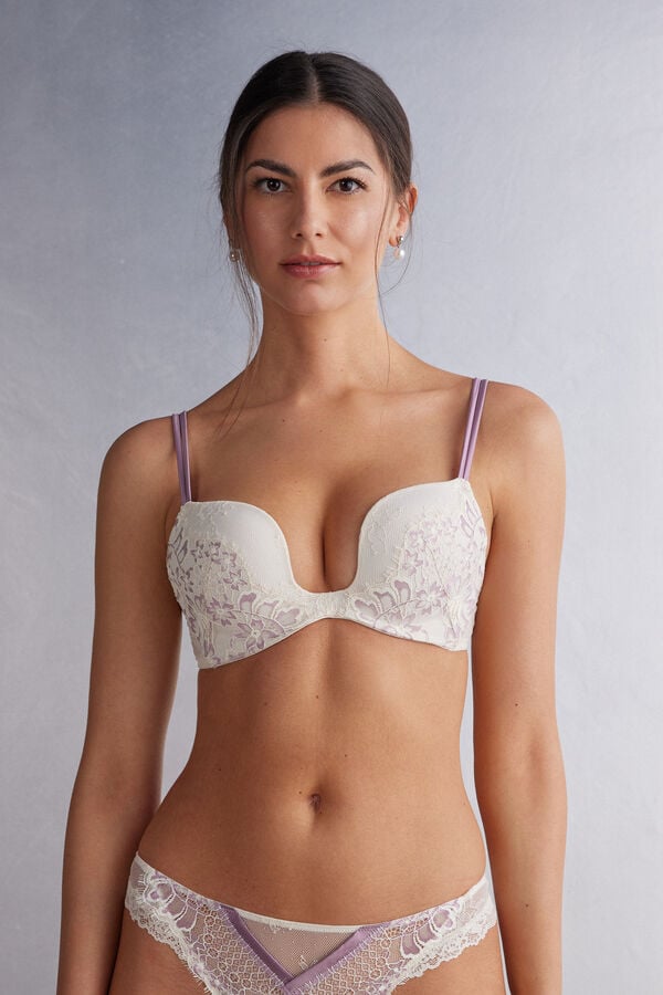 Light Yellow Intimissimi Secret Garden Monica Push-Up Women Bra | 7063SVHPC