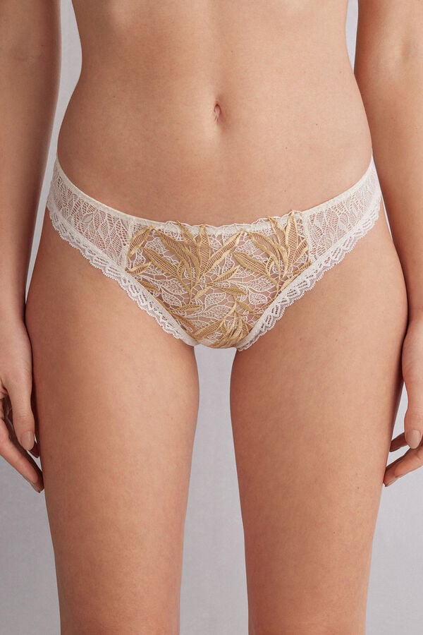 Light Yellow White Intimissimi Golden Hourzilian Women Briefs | 5940LYNGV