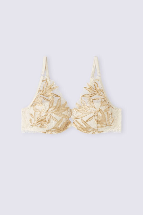 Light Yellow White Intimissimi Golden Hour Elena Balconette Women Bra | 2091HWMAV