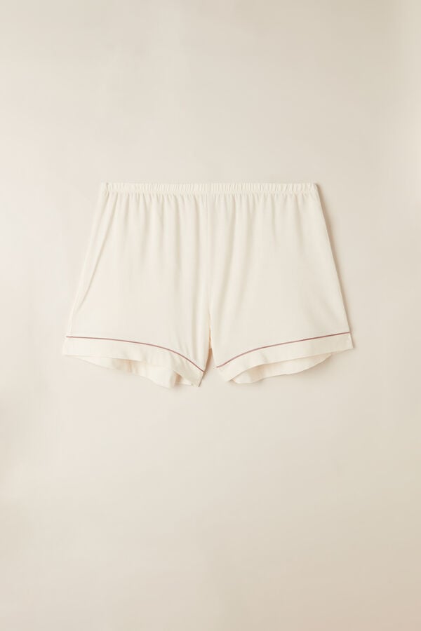 Light Yellow White Intimissimi Modal With Contrast Trim Women Shorts | 9410VIGLY