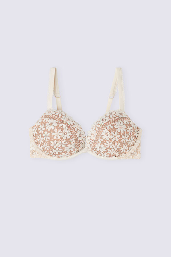 Light Yellow / Beige Intimissimi Romance Yourself Silvia Push-Up Women Bra | 1628MRWNP