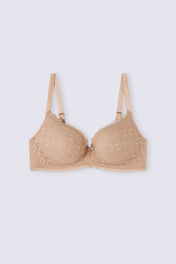 Orange Beige Intimissimi Adele Triangle Lace Women Bra | 1036BVSML