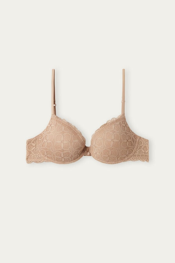 Orange Beige Intimissimi Bellissima Push-Up Lace Women Bra | 7689JMXCW