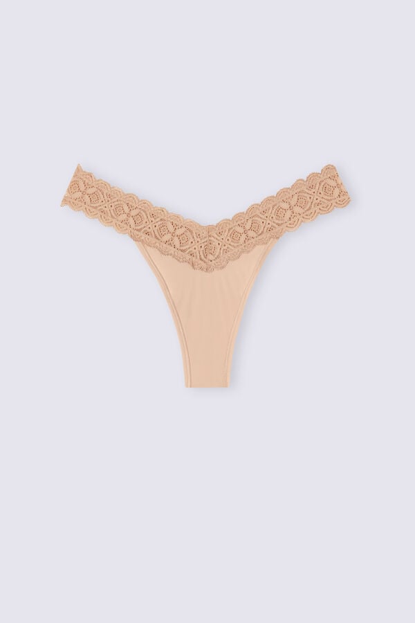 Orange Beige Intimissimi Lace And Microfiber ‘80s Stylezilian Women Briefs | 0457LFWHB