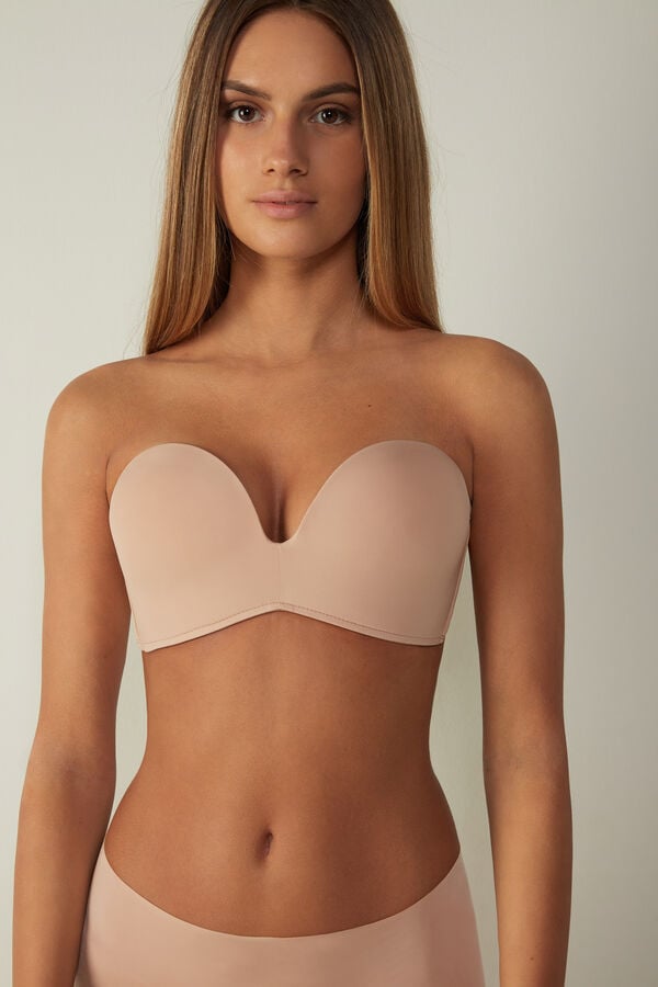 Orange Beige Intimissimi Laura Microfiber Bandeau Women Bra | 5796IPWAV