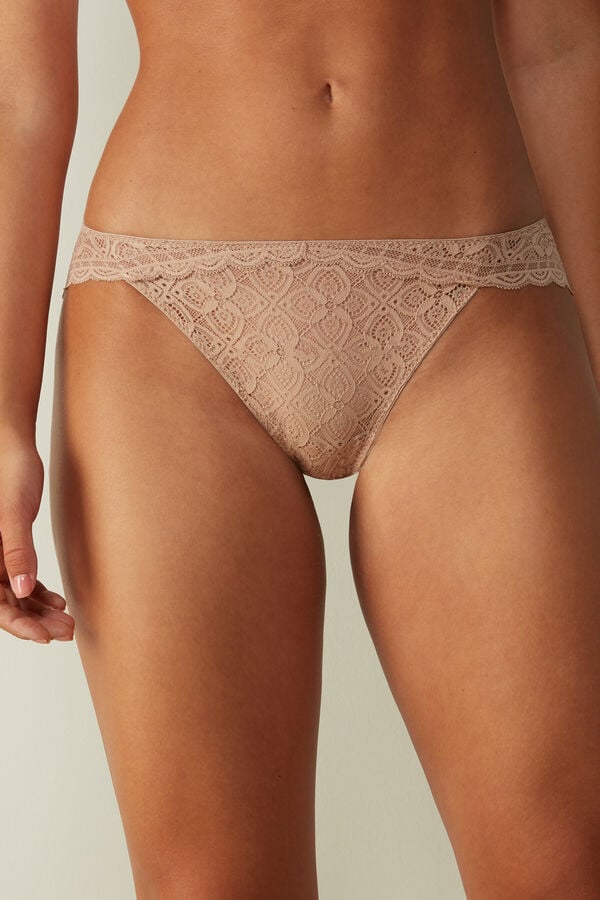 Orange Beige Intimissimi Low Rise Lace Women Panties | 9687ULERA