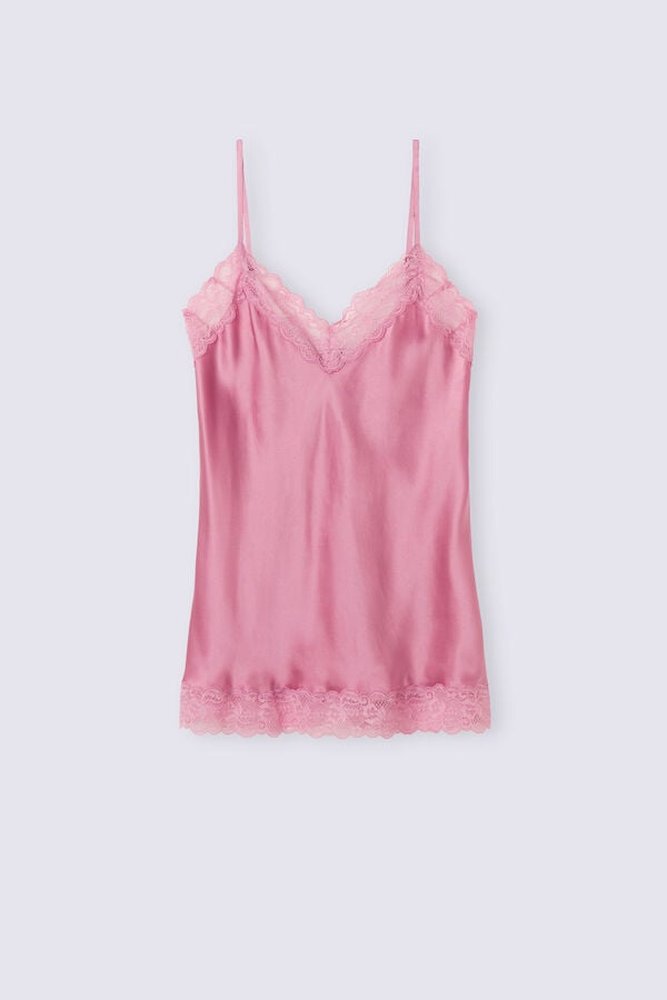 Pink Intimissimi Lace And Silk Women Tank Top | 8095ESFTV