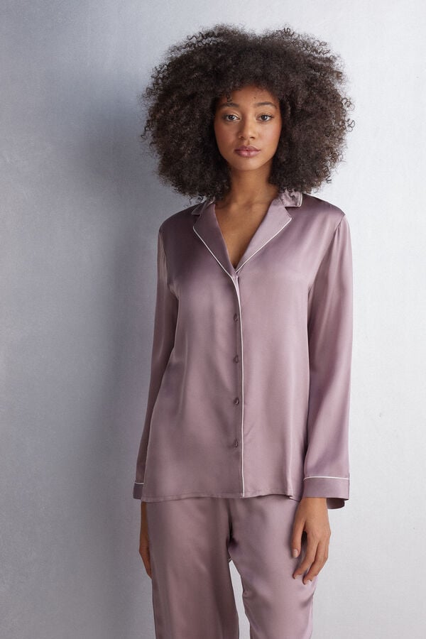 Pink Intimissimi Mannish-Cut In Silk Satin Women Jacket | 5712PYXRG