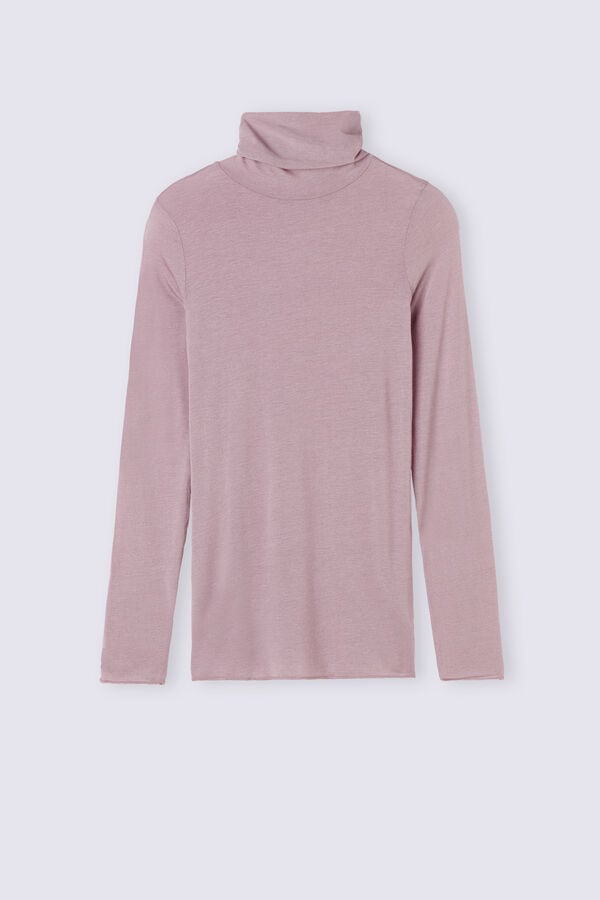 Pink Intimissimi Modal Cashmere Ultralight High-Neck Women Long Sleeve | 8591BRPSV