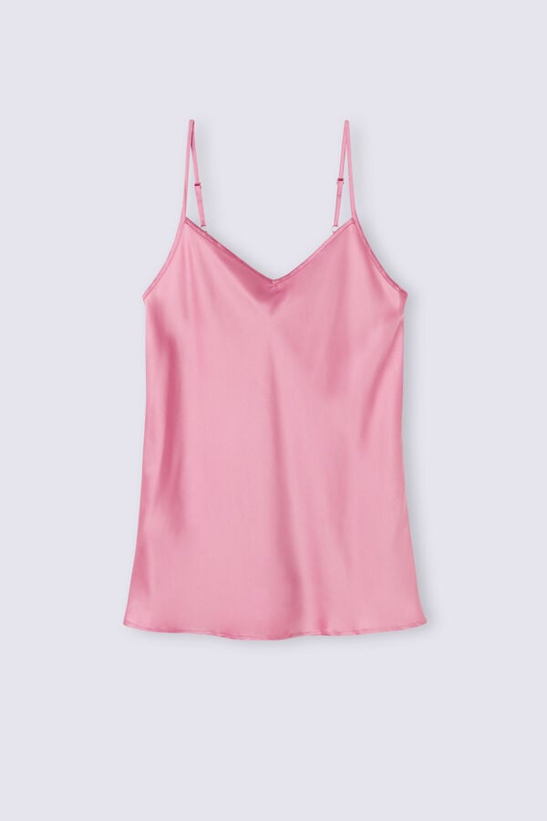 Pink Intimissimi Silk Satin With V-Neckline Women Tank Top | 5791UQEKZ