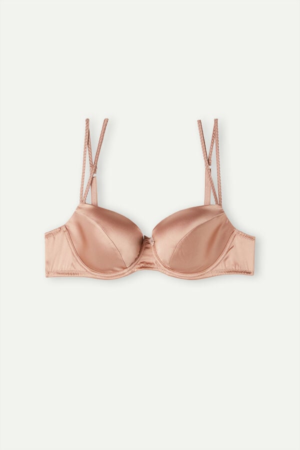 Pink Intimissimi Sofia Natural Lift Balconette Silk Women Bra | 7124VBFDK