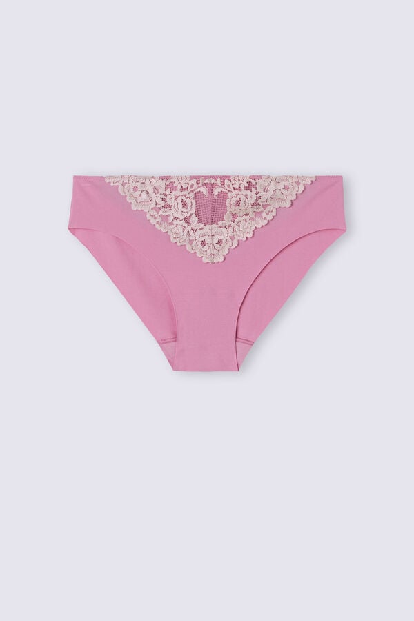 Pink / White Intimissimi Pretty Flowers Seamless Cotton Women Panties | 4731WSRYB