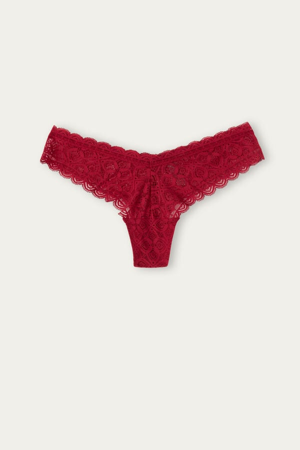 Red Intimissimi 80s-Style Lacezilian Women Briefs | 7316DXFVG