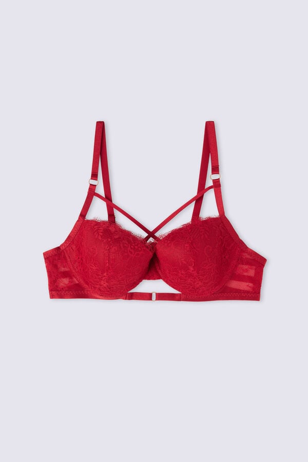 Red Intimissimi Intricate Surface Sofia Balconette Women Bra | 1469ZVGCN