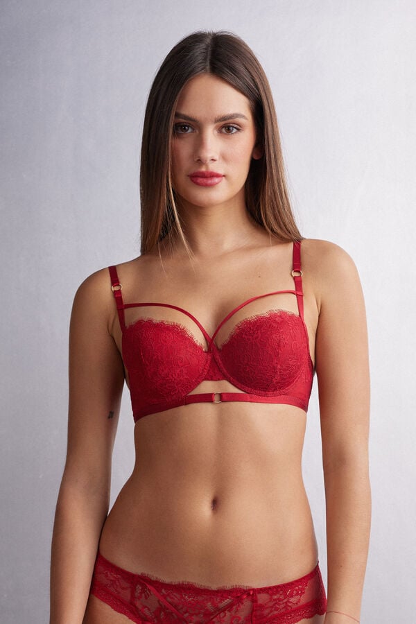 Red Intimissimi Intricate Surface Sofia Balconette Women Bra | 1469ZVGCN