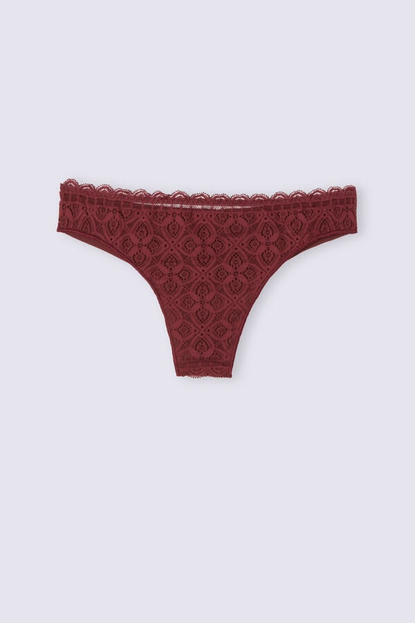 Red Intimissimi Lace And Microfiberzilian Women Briefs | 6145YXJRK