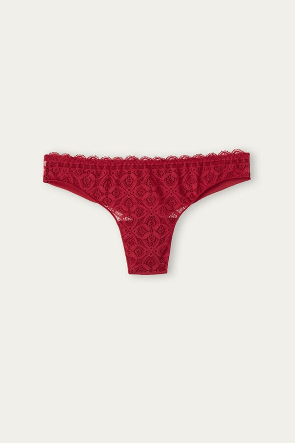 Red Intimissimi Lace And Microfiberzilian Women Briefs | 4783AUWJP