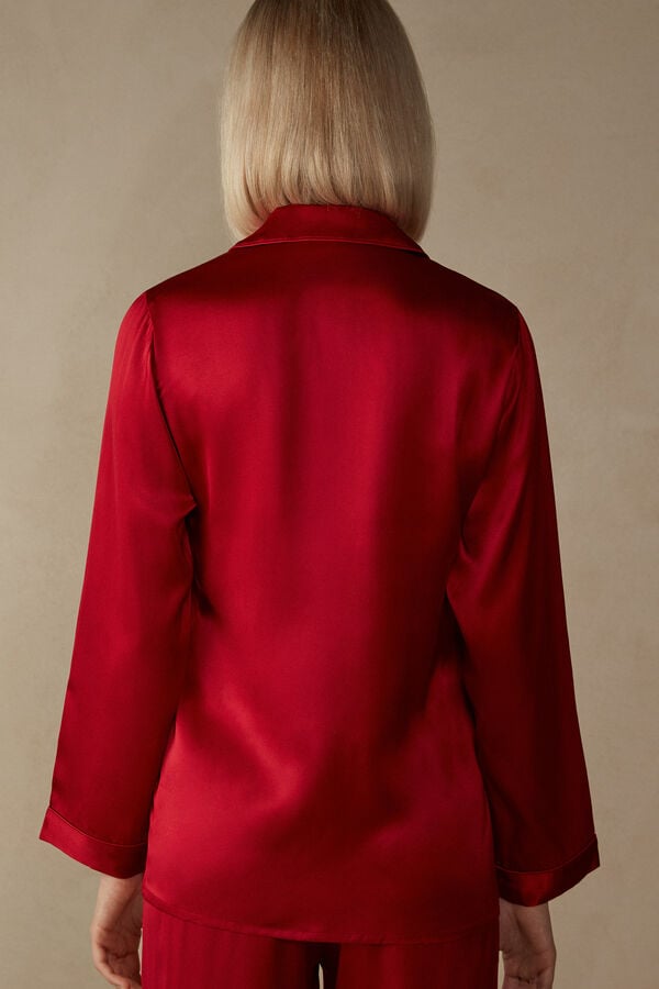 Red Intimissimi Mannish-Cut In Silk Satin Women Jacket | 4289GFIWY