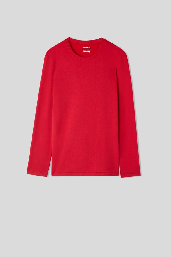 Red Intimissimi Modal-Cashmere Men Long Sleeve | 0296TUPMN