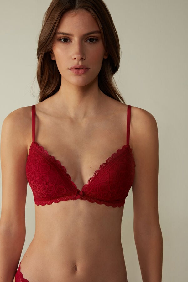 Red Intimissimi Tiziana Triangle Lace Women Bra | 5634DVQNL