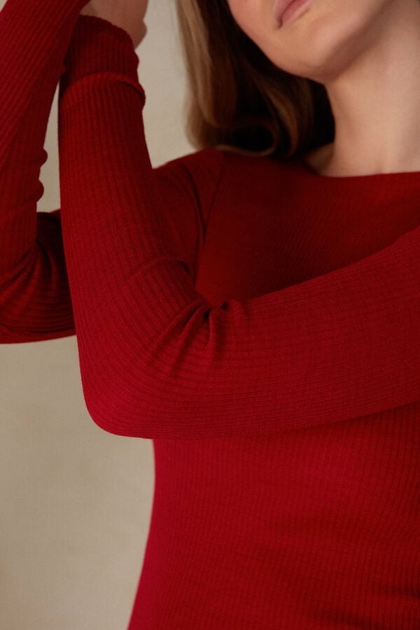 Red Intimissimi Wide Neck Wool And Silk Women Sweater | 5108UZQGI