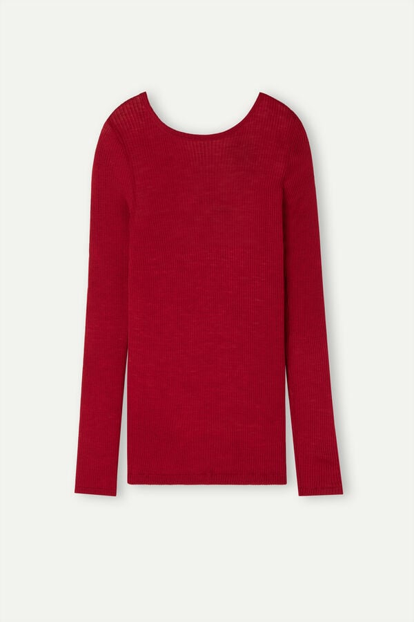 Red Intimissimi Wide Neck Wool And Silk Women Sweater | 5108UZQGI