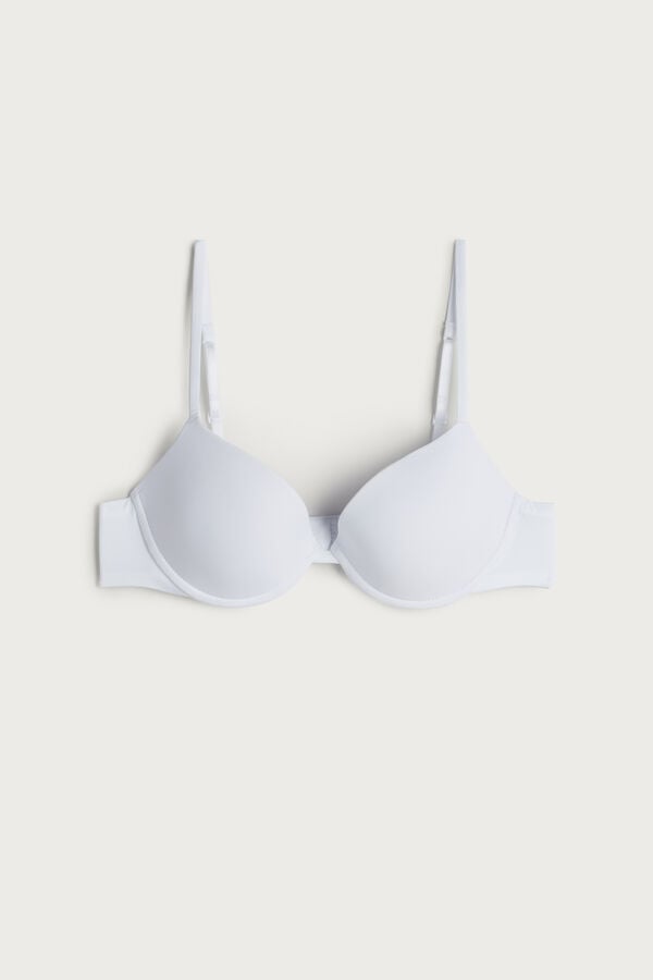 White Intimissimi Bellissima Push-Up Microfiber Women Bra | 8264XOSKH