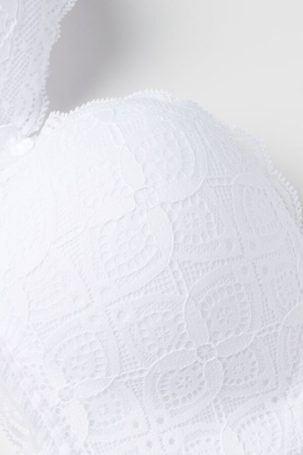 White Intimissimi Claudia Balconette Lace Women Bra | 0826NPRBH