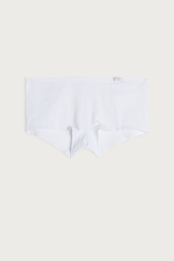 White Intimissimi Cotton Boyshorts Women Shorts | 4762GKWMB