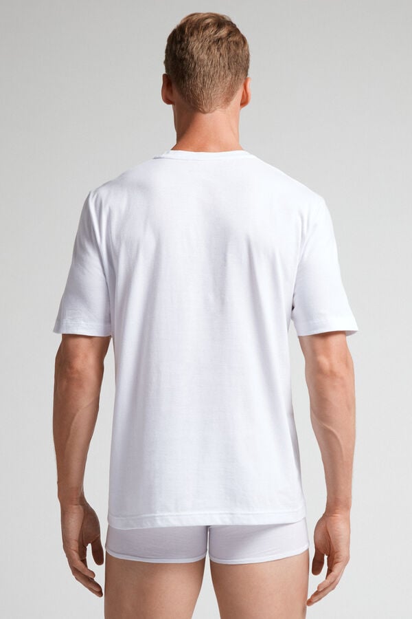 White Intimissimi Cotton Jersey Men T-Shirt | 1269KGUIR