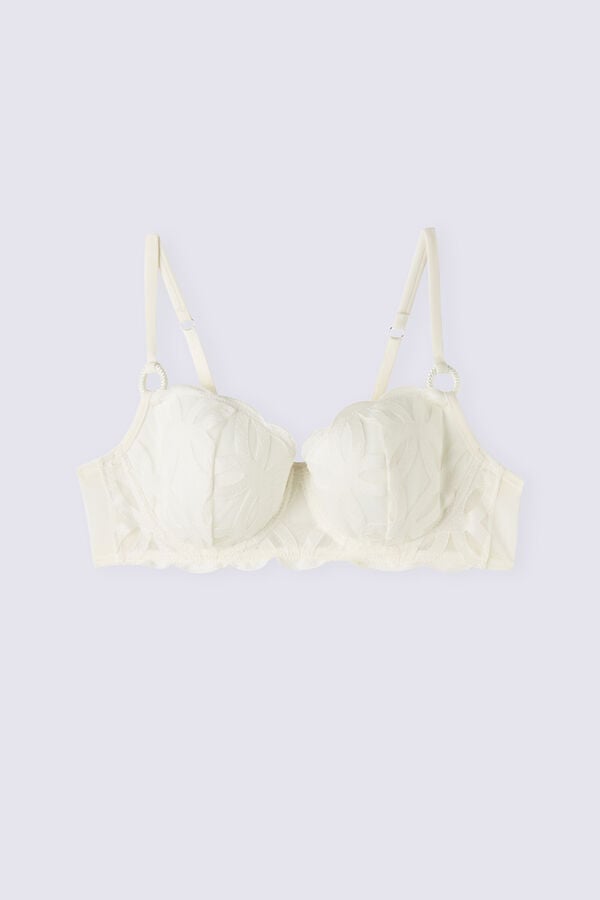 White Intimissimi Crafted Elegance Sofia Balconette Women Bra | 9615NCIUQ