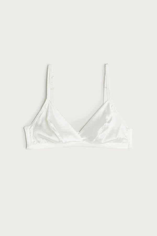 White Intimissimi Emma Refined Everydaylette Triangle Silk Women Bra | 0567LPFBO