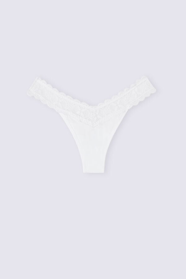 White Intimissimi Lace And Microfiber ‘80s Stylezilian Women Briefs | 2497PTWNA