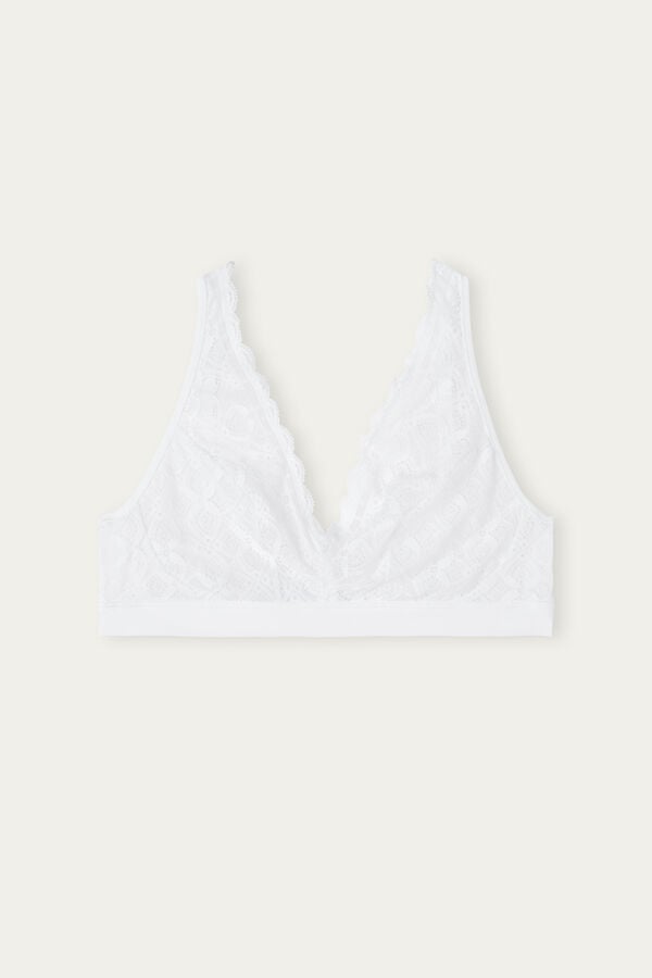 White Intimissimi Lara Triangle Lace Women Bra | 7162HABRC