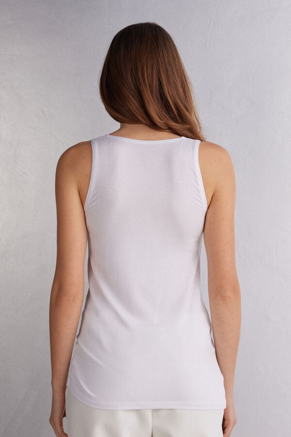 White Intimissimi Long Micromodal Women Tank Top | 6438FZJWA