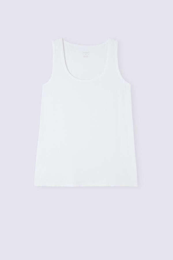 White Intimissimi Long Micromodal Women Tank Top | 6438FZJWA