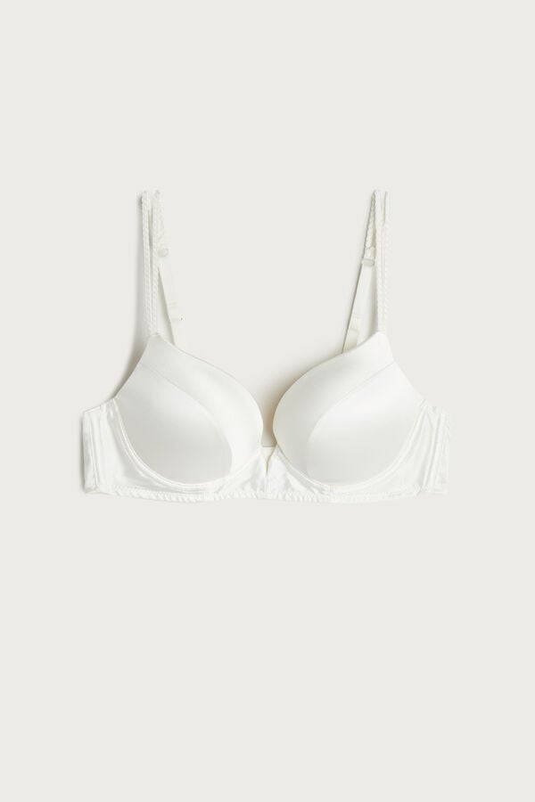 White Intimissimi Mia Silk Super Push-Up Women Bra | 3714OTEIZ