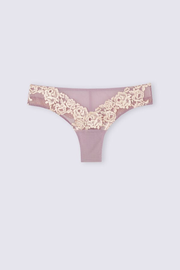 White Intimissimi Pretty Flowerszilian Women Briefs | 0587MJLSH