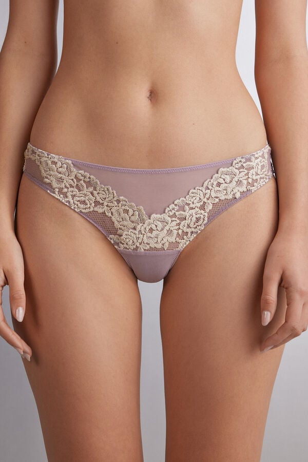 White Intimissimi Pretty Flowerszilian Women Briefs | 0587MJLSH