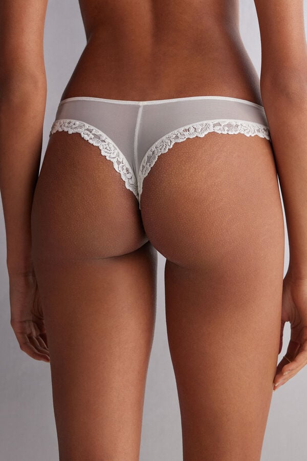 White Intimissimi Pretty Flowerszilian Women Briefs | 8059TJXUA