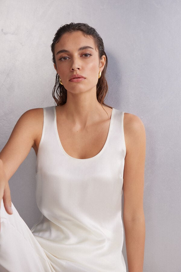 White Intimissimi Silk And Modal Women Tank Top | 7108HKSUN