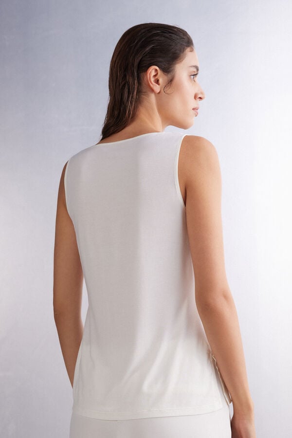 White Intimissimi Silk And Modal Women Tank Top | 7108HKSUN