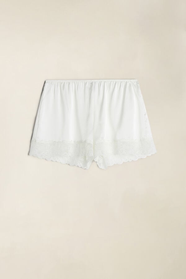 White Intimissimi Silk Women Shorts | 8915LATOZ