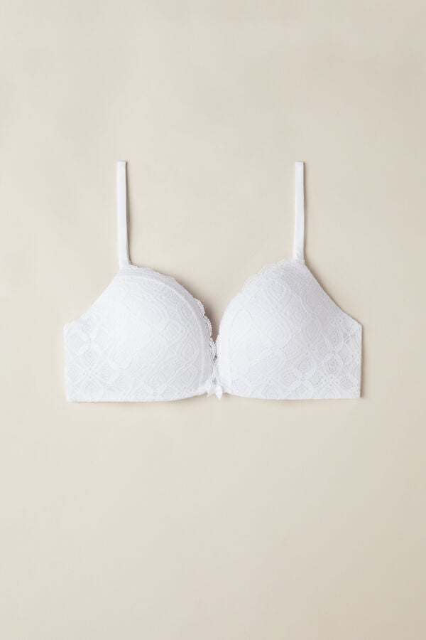 White Intimissimi Silvia Push-Up Lace Women Bra | 8139MLRAB