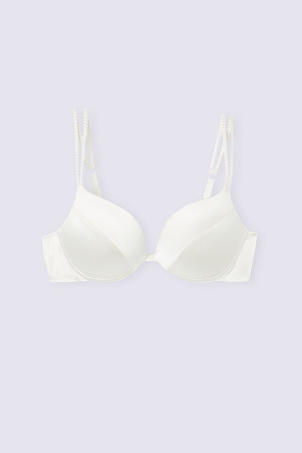 White Intimissimi Simona Super Push-Up Silk Women Bra | 0875WFILK