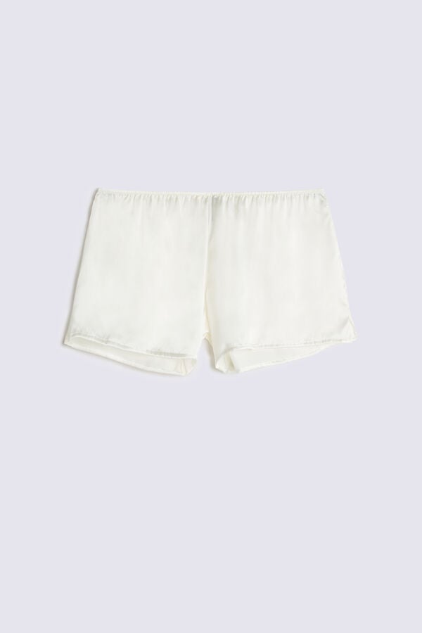 White Intimissimi Smooth Silk-Satin Women Shorts | 6879XKTPL