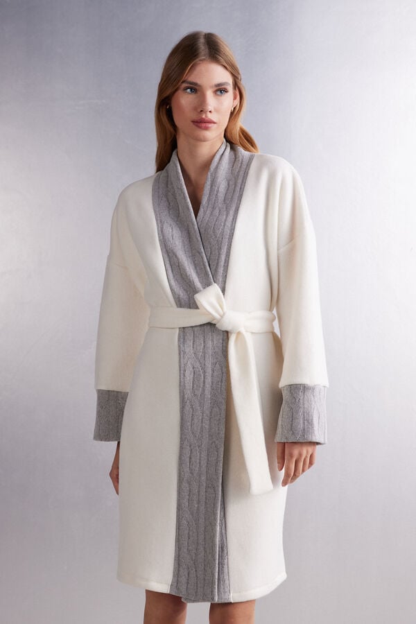 White Intimissimi Softid Fleece Women Robe | 0391FNUOX