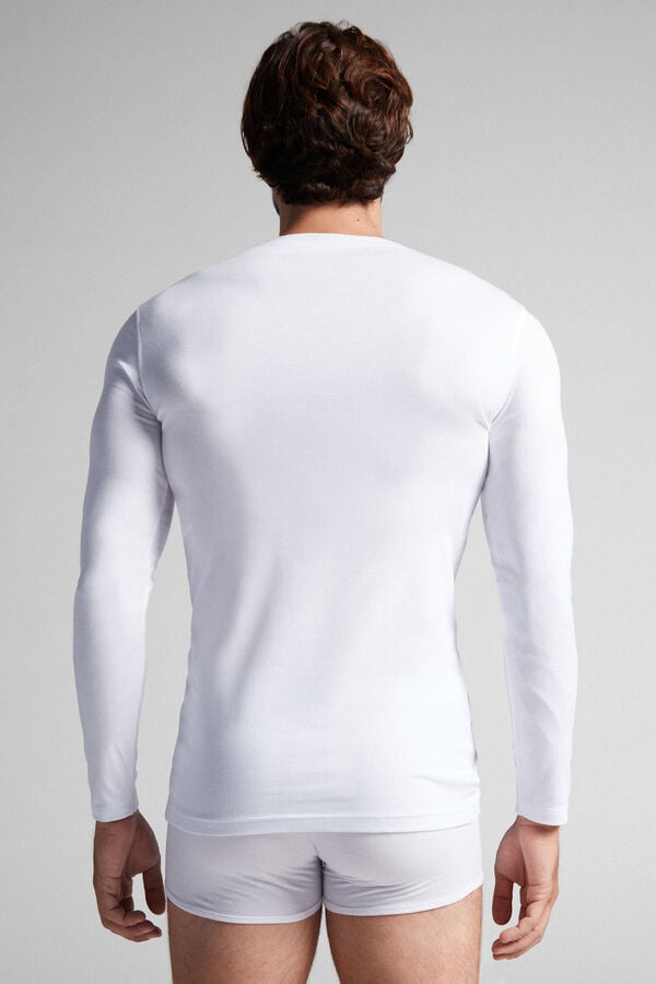 White Intimissimi Stretch Superior Cotton Men Long Sleeve | 4013CXZDK