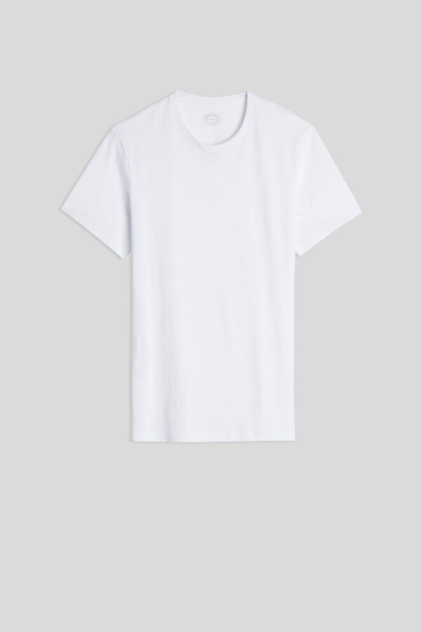 White Intimissimi Superior Cotton Men T-Shirt | 6134JKETY