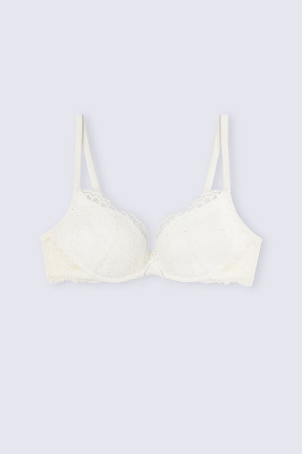 White Intimissimi The Most Romantic Season Gioia Super Push-Up Women Bra | 1425OYVGA